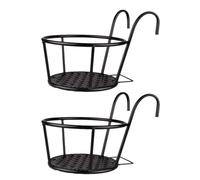 2 Pezzi Cestino per Fioriere Sospese Multiuso in Ferro da,fioriere da balcone ringhiera,Porta Piante per Ringhiera,Design Elegante da Appendere,capacità di Carico,Adatto per Patio,Balcone,Portico