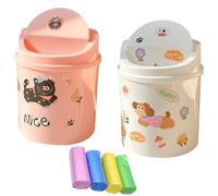 2 Pezzi Cestino Ufficio con Coperchio, Piccola Secchio Spazzatura con Adesivo 4 Rotoli Di Sacchetti per La Spazzatura, Mini Trash Bin per Tavoli Da Pranzo, Cucine, Scrivanie, Camere Da Letto, Uffici