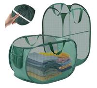 2 Pezzi Cesto Biancheria Pieghevole, 75 L Cportabiancheria Pieghevole, 36 * 36 * 58 cm Cesta Biancheria Sporca, Bacinella Bucato, Porta Panni Sporchi, Portatile Laundry Basket per Bagno, Lavanderia