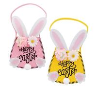 2 Pezzi Cesto Pasquale in Feltro con Coniglietto, Cestino Pasqua Bambini, Cestini per Uova di Pasqua con Manico, Borsetta Pasquale per Uova, Caramelle, Regali, Come Decorazione Pasquali