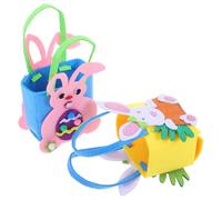 2 Pezzi Cesto Pasquale in Feltro con Manici, Design Coniglio e Uova | Decorazione Festiva per Caccia alle Uova, Interno Capiente, Adatto a Genitori, Colori Vivaci