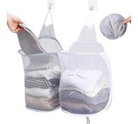 2 Pezzi Cesto Portabiancheria Pieghevole,Cesto Portabiancheria da Appendere,a Rete a Parete Cesti Portabiancheria,Pieghevole Cesta Panni Sporchi Salvaspazio,Ideale Per Camera da Letto,Bagno.