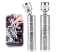 2 Pezzi Chiave Candela 16mm/14mm, Universale Magnetica Chiave a Bussola, Parete Sottile 12 Punti 3/8 Pollici CR-V Presa per Candela Girevole, per Riparazione Dell'auto