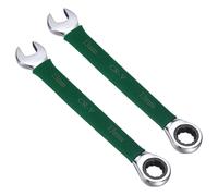 2 Pezzi Chiave Combinata a Cricchetto 13mm Stubby Metrica, Verde per