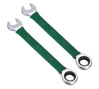 2 Pezzi Chiave Combinata a Cricchetto 17mm Stubby, Verde