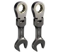 2 pezzi chiave combinata stubby con testa flessibile 18mm per ratchet