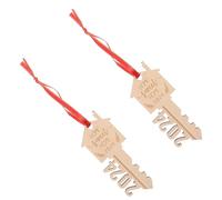 2 Pezzi Chiavi in Legno Grezze per Bricolage, Decorazioni Rustiche | Superficie Liscia e Vuota, Beige Naturale, per Crafters e Adolescenti, Appendere su Alberi, Scatole Regalo