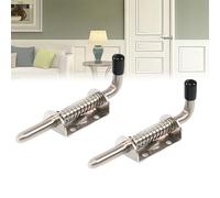 2 Pezzi Chiavistello Scorrevole, Chiavistello a Molla, Bullone Universale a Molla in Acciaio Inossidabile 304 con Manicao di Gomma, Chiavistello per Cancello in Legno, Porte, Garage(10 * 128mm)