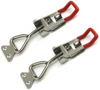 2 Pezzi Chiusura a Leva Regolabili in Acciaio Inox, Morsetto a Leva con Foro della Serratura Blocca Porta Grande per Scatole di Armadi, Porte e Finestre, Attrezzatura Meccanica, 150-170 mm