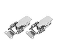 2 pezzi chiusura a molla chiusura a scatto ferro acciaio inossidabile nichelato 201 Hasp fibbia di fissaggio hardware raccordo per cassette degli attrezzi incubatrici bagagli (Acciaio inossidabile