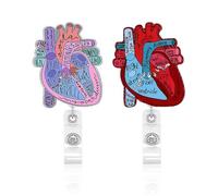 2 Pezzi Chiusura Per Carta D'Identità A Forma Di Cuore, Porta Carta D'Identità Medico, Porta Carta D'Identità Per Infermiere, Porta Pergamena Retrattile, Porta Carta D'Identità