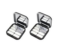2 pezzi chiusura trucco polvere con specchio trasparente vuoto ombretto tavolozza per donne ragazze portatile denso scatola di vetro