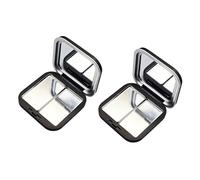 2 pezzi chiusura trucco polvere con specchio trasparente vuoto ombretto tavolozza per donne ragazze portatile denso scatola di vetro
