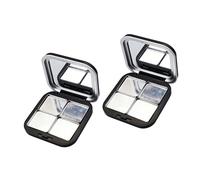 2 pezzi chiusura trucco polvere con specchio trasparente vuoto ombretto tavolozza per donne ragazze portatile denso scatola di vetro