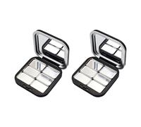 2 pezzi chiusura trucco polvere con specchio trasparente vuoto ombretto tavolozza per donne ragazze portatile denso scatola di vetro