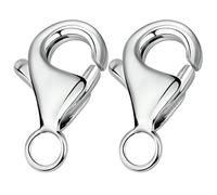 2 Pezzi Chiusure per Braccialetti e Collane,10mm Gancetti di Salto in Acciaio Inossidabile,Kit Completo per Bigiotteria Fai da Te,Gioielli Artigianali e DIY (Argento)
