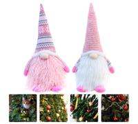 2 pezzi Christmas Gnome Decor Xmas Peluche Doll Ornament Desktop Doll Ornament