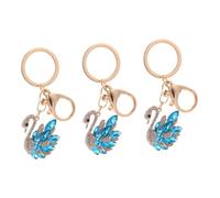 2 pezzi cigno portachiavi strass portachiavi borsa da appendere decorazione cigno portachiavi cigno portachiavi auto decorazioni appese, Blu x 3 pezzi, 4X3.5X0.5CMx3pcs