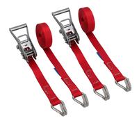 2 pezzi cinghia a cricchetto in acciaio inox rimorchio barca 3,7 m 25 mm ganc...