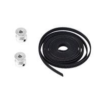2 Pezzi Cinghia Dentata per Stampante 3d Puleggia, Kit | Larghezza 6mm, per Alberi da 5mm, Nero e Argento, PU e Metallo, Uso Tecnico