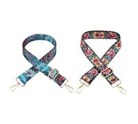 2 Pezzi Cinghia per Banjo Retrò Regolabile in Poliestere, Stile Vintage | Motivo Etnico Assortito, Distribuzione del Peso Uniforme, per Musicisti di Strada e Prove, Sostituzione Pronta
