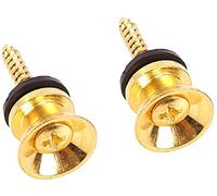 2 pezzi Cinghia per chitarra Parte Cinghia in metallo Bottoni Serrature Brocchi di estremità; Bottoni ukulele Caviglietti viti di bassa testa di funghi dorati