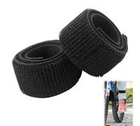 2 Pezzi Cinghie Elastiche per Pantaloni, Fasce con Chiusura a per Bicicletta e Sport Outdoor, Stringi Pantaloni Regolabili per Ciclismo, Jogging e Trekking, 3x30cm, Nero
