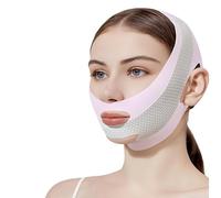 2 Pezzi Cintura Dimagrante Facciale, Fascia Viso Lifting, Maschera Lifting Doppio Mento, Maschera Viso Rassodante in Forma V, Maschere Riutilizzabili a V per Uomini Donne