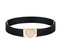 2 pezzi cintura elastica a forma di cuore for bambini, cinture elastiche for vestiti e ragazze(Coffee)