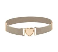 2 pezzi cintura elastica a forma di cuore for bambini, cinture elastiche for vestiti e ragazze(Khaki)