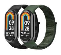 2 Pezzi Cinturino in Nylon per Xiaomi Mi Band 9/Xiaomi Mi Band 8 per Donna Uomo,Cinturini Sportivo Elastico Intrecciato Loop Bracciale di Ricambio per Xiaomi Smart Band 8/Xiaomi Smart Band 9 Cinturino