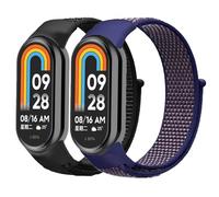 2 Pezzi Cinturino in Nylon per Xiaomi Mi Band 9/Xiaomi Mi Band 8 per Donna Uomo,Cinturini Sportivo Elastico Intrecciato Loop Bracciale di Ricambio per Xiaomi Smart Band 8/Xiaomi Smart Band 9 Cinturino
