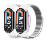2 Pezzi Cinturino in Nylon per Xiaomi Mi Band 9/Xiaomi Mi Band 8 per Donna Uomo,Cinturini Sportivo Elastico Intrecciato Loop Bracciale di Ricambio per Xiaomi Smart Band 8/Xiaomi Smart Band 9 Cinturino