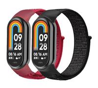 2 Pezzi Cinturino in Nylon per Xiaomi Mi Band 9/Xiaomi Mi Band 8 per Donna Uomo,Cinturini Sportivo Elastico Intrecciato Loop Bracciale di Ricambio per Xiaomi Smart Band 8/Xiaomi Smart Band 9 Cinturino