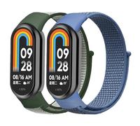 2 Pezzi Cinturino in Nylon per Xiaomi Mi Band 9/Xiaomi Mi Band 8 per Donna Uomo,Cinturini Sportivo Elastico Intrecciato Loop Bracciale di Ricambio per Xiaomi Smart Band 8/Xiaomi Smart Band 9 Cinturino