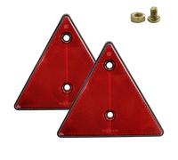 2 pezzi ciondolo riflettore triangolare, riflettore standard per rimorchio posteriore, triangolo catadiottro destro sinistro, fanale posteriore a triangolo distanza tra i fori, omologato CE (RED)