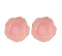 2 Pezzi Ciotola Condimento a Fiore in Ceramica Rosa, Set da 2 | Salsa e Aceto, Separa Spezie e Condimenti, Cucina e Feste, Piattino Decorato, Forma Floreale