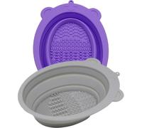 2 Pezzi Ciotola Pieghevole in Silicone per Pulizia Pennelli Make-up | Grana Multipla, Lavorazione Precisa, Stile Semplice, per Casa e Salone, Adatta a Appassionati di Cosmetici Colore Casuale