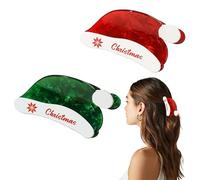 2 Pezzi Clip di Artiglio per Capelli Natalizi,Ganascia per Capelli Cappelli di Babbo Natale Piccoli Clips per Ragazze,Accessori per Morsetto Antiscivolo,Fermagli per Capelli,per Capelli Sottili Medi