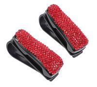 2 Pezzi Clip per Occhiali da Auto Strass, Supporto per Visiera | Plastica, Superficie Lucida, per Guidatori e Pendolari, Organizza Occhiali e Tessere, Salva Spazio