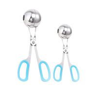 2 Pezzi Clip per Polpette in Acciaio Inossidabile, Pratico, Argento | Design a Forbice, Uso Domestico e Ristorazione, per Tofu e Pesce, Presa Salda e Rapida