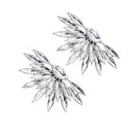 2 Pezzi Clip per Scarpe da Sposa, Cristalli in Vetro | Lega di Alluminio, Argento Lucido, per Matrimoni e Foto, Design Versatile senza Modifiche Permanenti