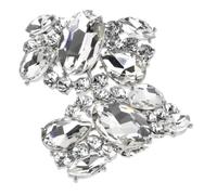2 Pezzi Clip per Scarpe Gioiello Brillanti, Lega di Zinco Argento | Decorazione Riutilizzabile, Stile Classico ed Elegante, per Mocassini e Décolleté, Feste Serali