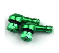 2 pezzi CNC for motocicletta, valvola tubeless in alluminio con stelo ruota e angolo di 90 gradi, facili da riempire e da usare for controllare la pressione degli pneumatici.(Green)