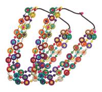 2 pezzi Collana a strati a strati multicolore con guscio di cocco bohémien
