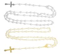 2 pezzi collana croce catene clavicola collana catena di perle catene collana