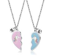 2 Pezzi Collana Cuore Unicorno, Collane Amicizia Unicorno, Ciondolo Cuore Unicorno, Best Friend Collana Per 2, Collana Bambina Best Friend, Collana Cuore Spezzato Bambini per Amici Divertente Regalo