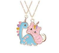 2 Pezzi, Collana Dell Amicizia, BFF Collane a Catena con Ciondolo gatti dinosauri, Best Friends Forever Collane Magnete, Regali di Gioielli di San Valentino per Bambini Ragazze Amici Fratelli Sorelle