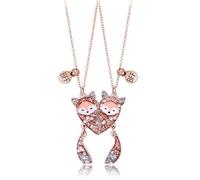 2 Pezzi Collana Dell Amicizia per 2 Ragazze, Bff Collane a Catena con Ciondolo volpe, Best Friends Forever Collane Magnete, Regali di Gioielli di San Valentino per Bambini Madre Amici Sorelle