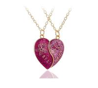 2 Pezzi Collana Dell Amicizia Scintillanti, Bff Collane a Catena con Ciondolo Farfalla di Fiori, Best Friends Forever Cuore Collane Magnete, Amicizia Gioielli Regali per Ragazze Madre Amici Sorelle